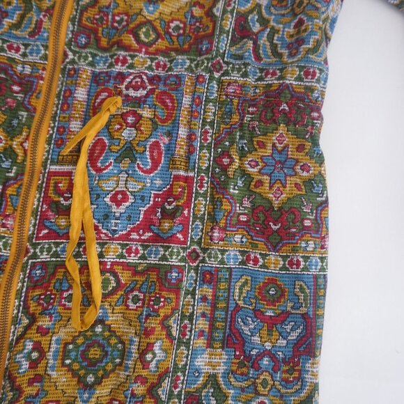 Vintage Fashion Passport Parisian Paisley Print Zip Up Lightweight Jacket Hood S - Picture 6 of 11